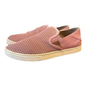 Olukai Pehuea Strawberry Milkshake Pink Mesh Slip On Shoe Size 9
